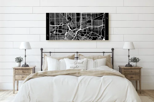 Elegancka mapa Houston w monochromatycznych barwach