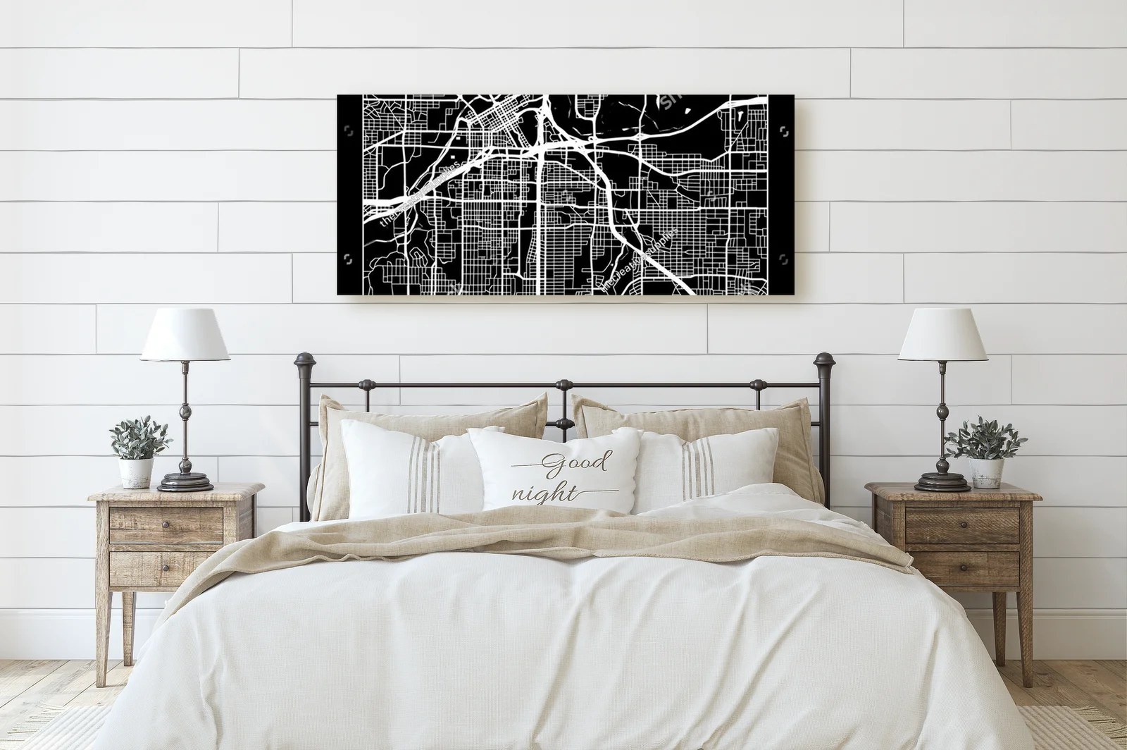 Elegancka mapa Fort Worth w monochromatycznych odcieniach