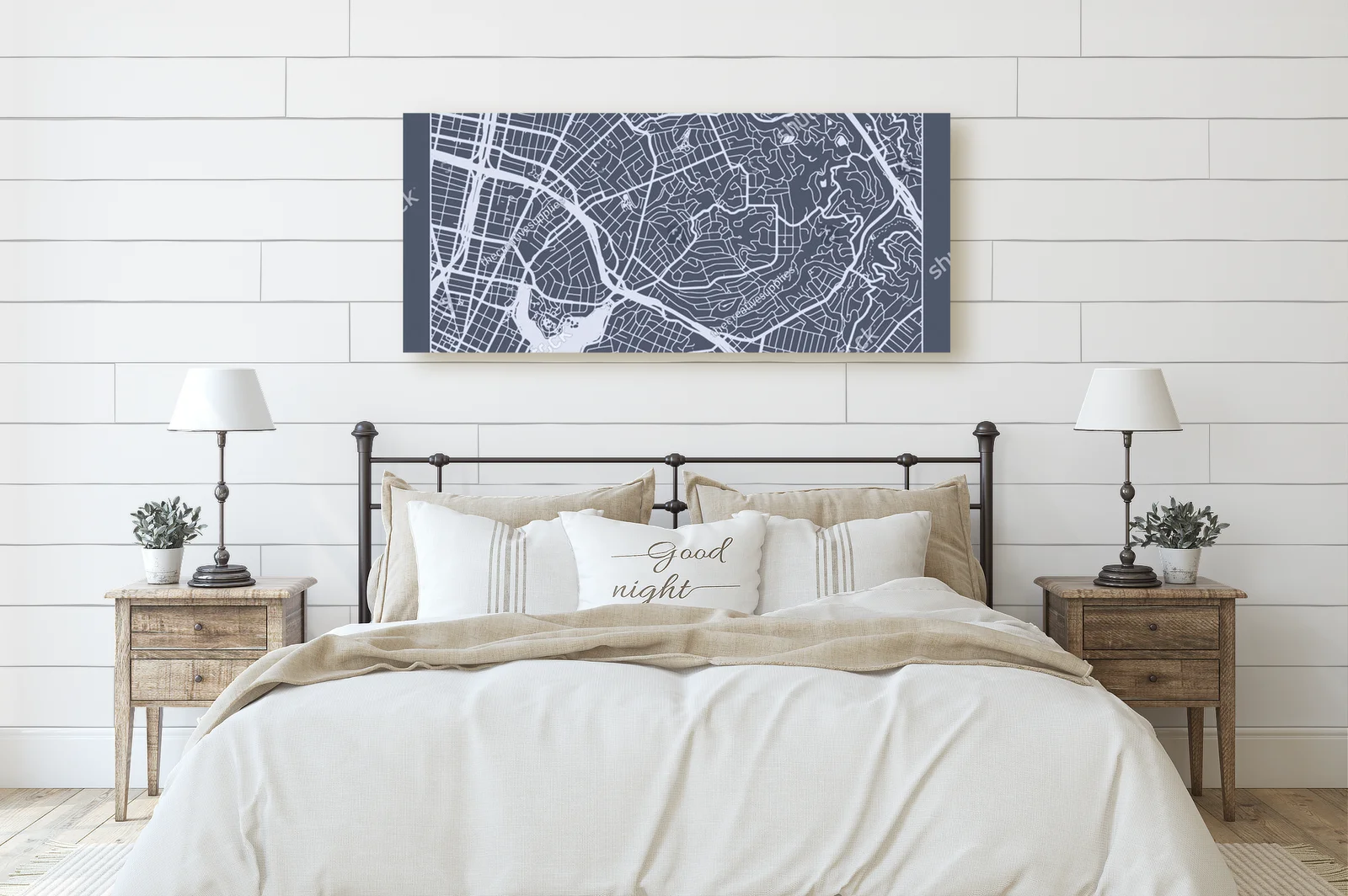 Minimalistyczna mapa Oakland w odcieniach szarości