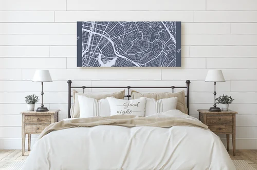 Minimalistyczna mapa Oakland w odcieniach szarości