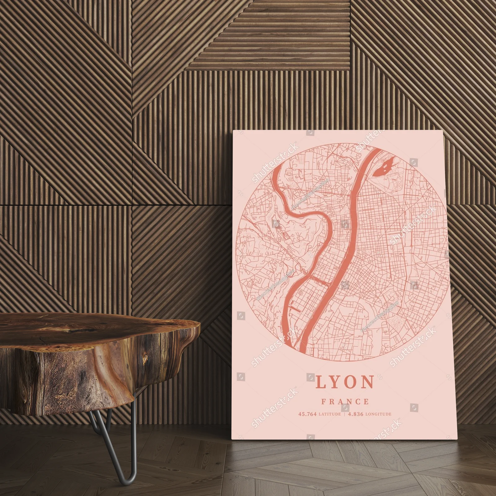 Różowa mapa Lyonu - romantyzm Francji