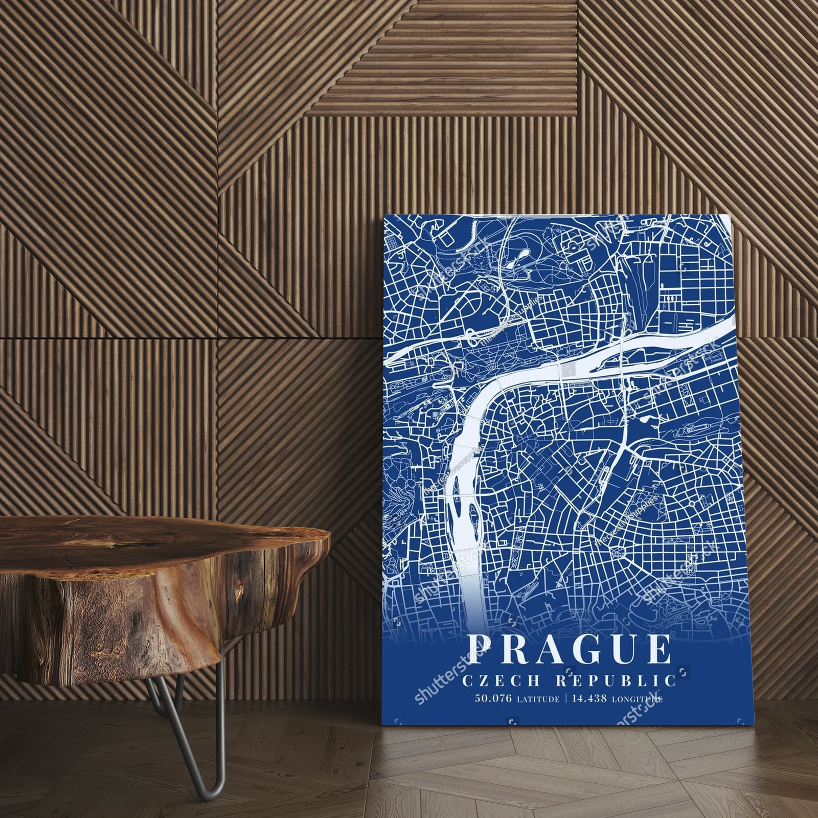 Zachwycająca grafika miasta Praga w odcieniach niebieskiego