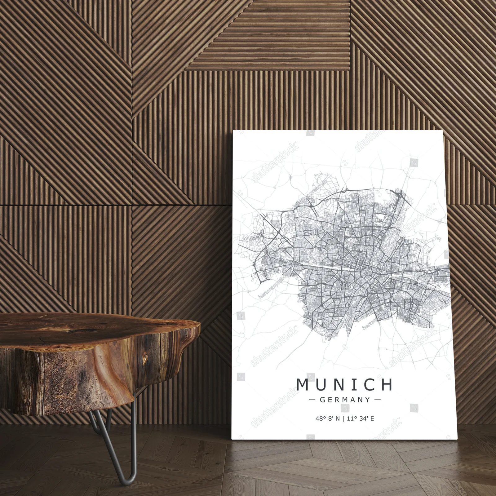 Zachwycająca mapa Monachium w eleganckiej aranżacji