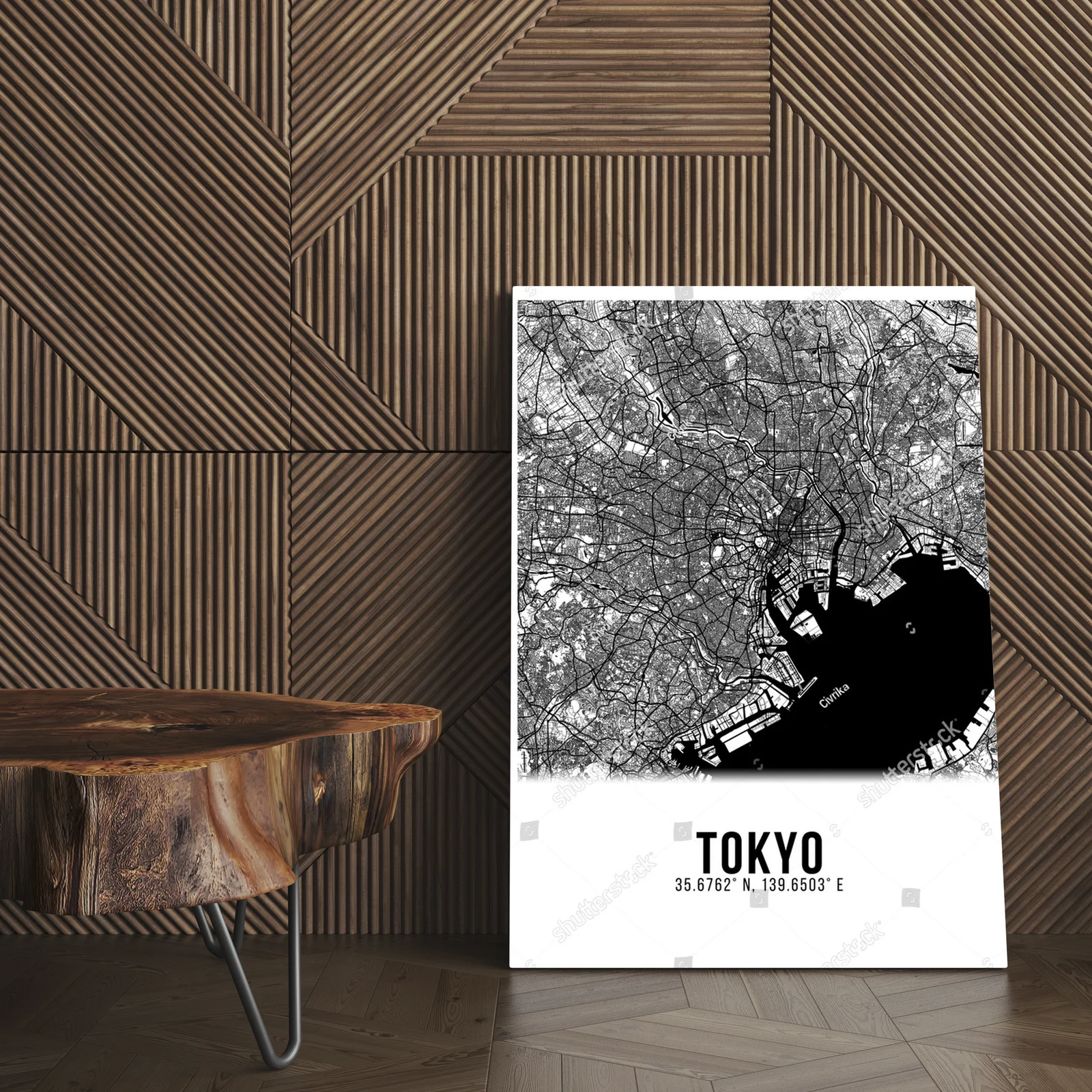 Niezwykła mapa Tokio w eleganckiej bieli i czerni