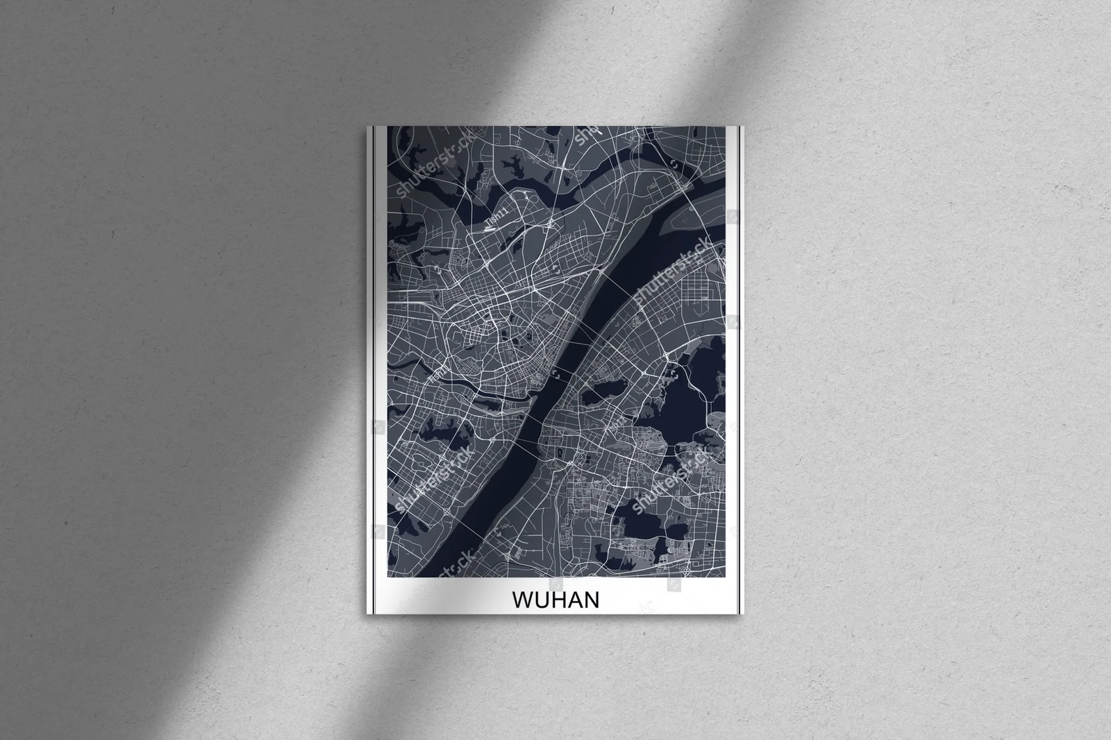 Witacz w monochromatycznej elegancji: mapa Wuhan