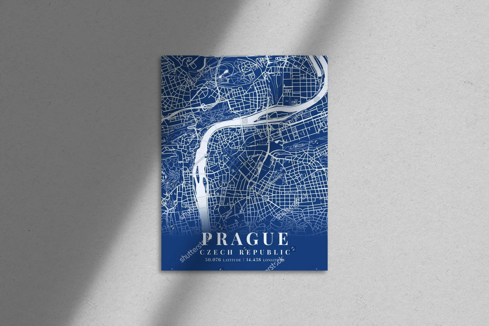 Zachwycająca grafika miasta Praga w odcieniach niebieskiego