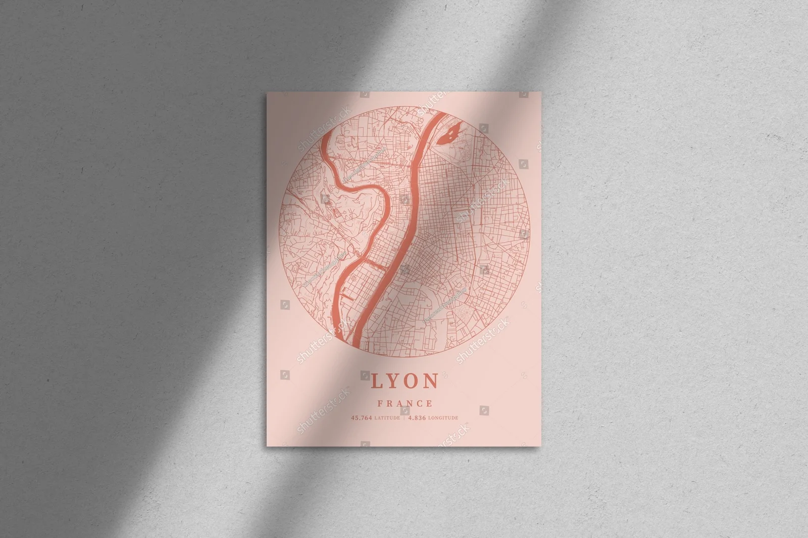 Różowa mapa Lyonu - romantyzm Francji