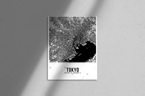 Niezwykła mapa Tokio w eleganckiej bieli i czerni