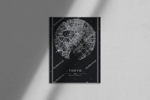 Artystyczna mapa Tokio w eleganckiej tonacji