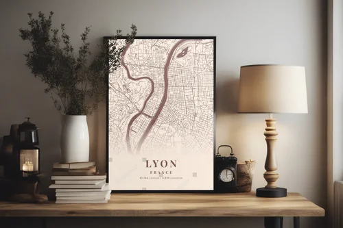 Lyon w kremowych odcieniach - miejska poezja na ścianie