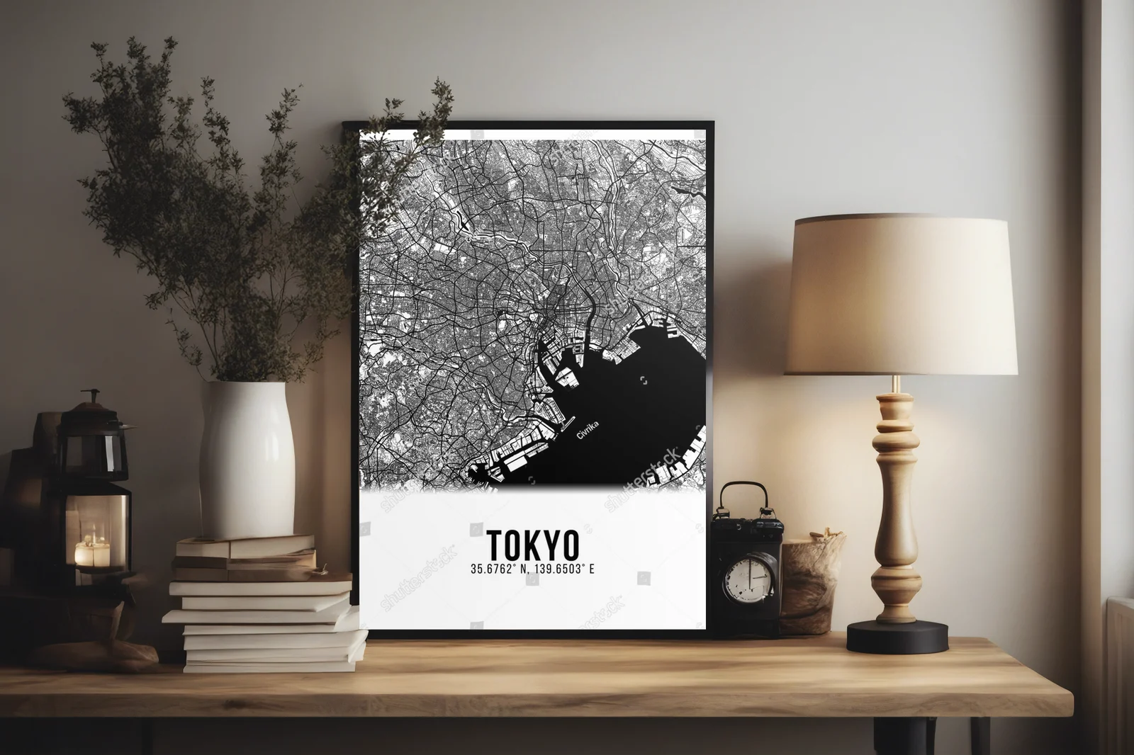 Niezwykła mapa Tokio w eleganckiej bieli i czerni
