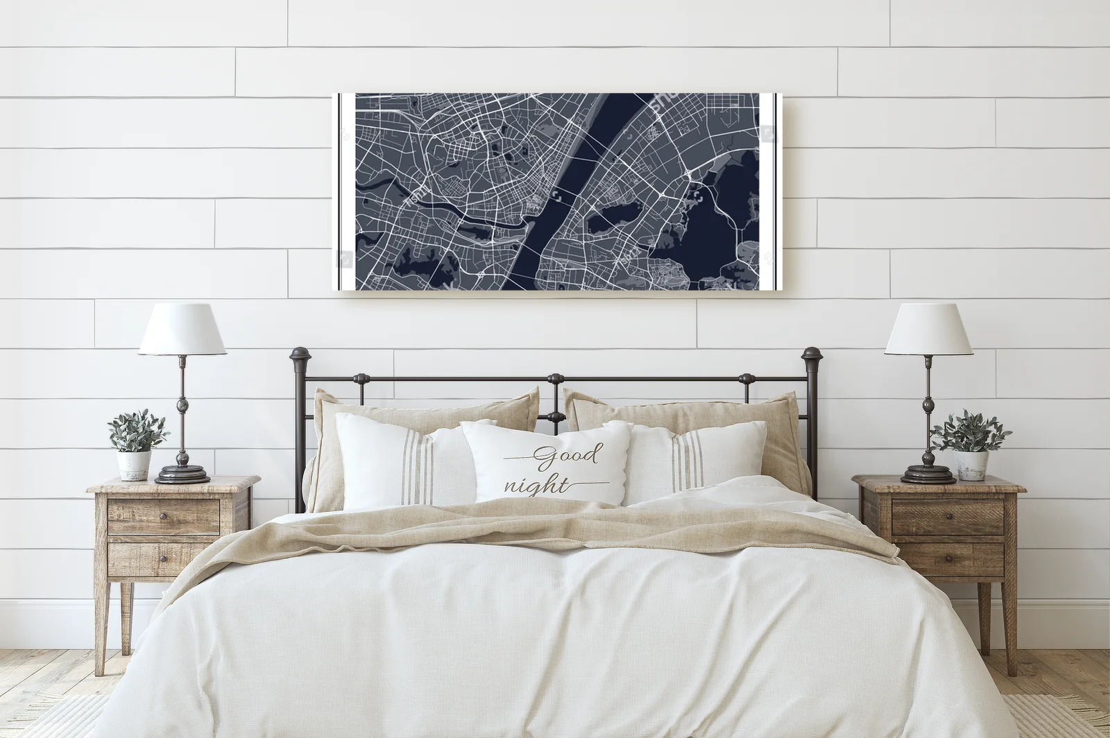 Witacz w monochromatycznej elegancji: mapa Wuhan
