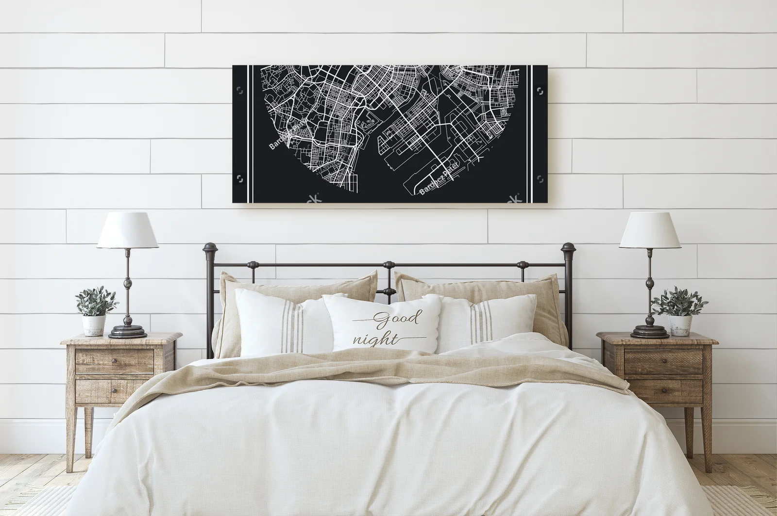 Artystyczna mapa Tokio w eleganckiej tonacji