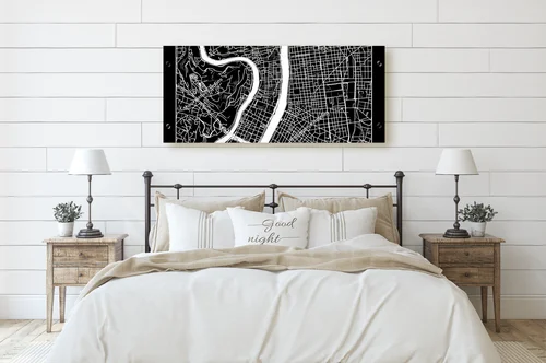 Monochromatyczna mapa Lyonu w nowoczesnym stylu