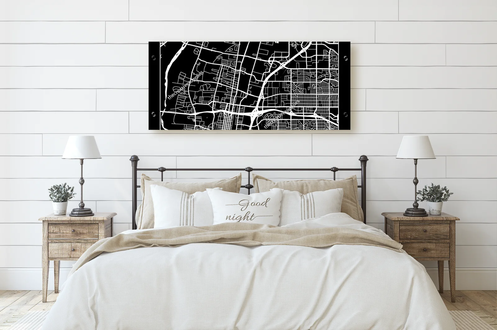 Miejska mapa Albuquerque w eleganckiej czerni