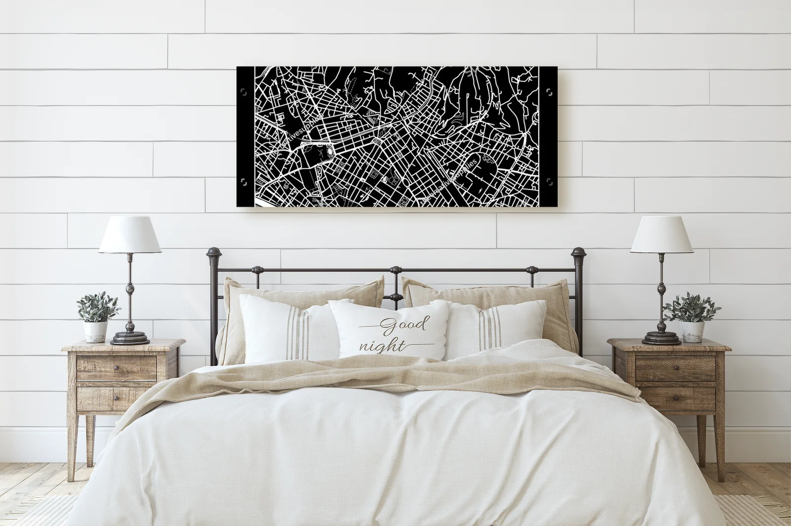 Elegancka mapa Florencji w monochromatycznych barwach