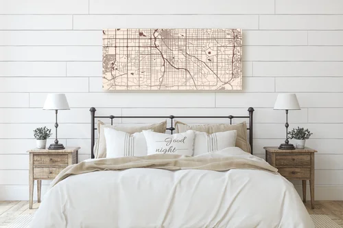 Urokliwa mapa Denver w pastelowej palecie kolorów