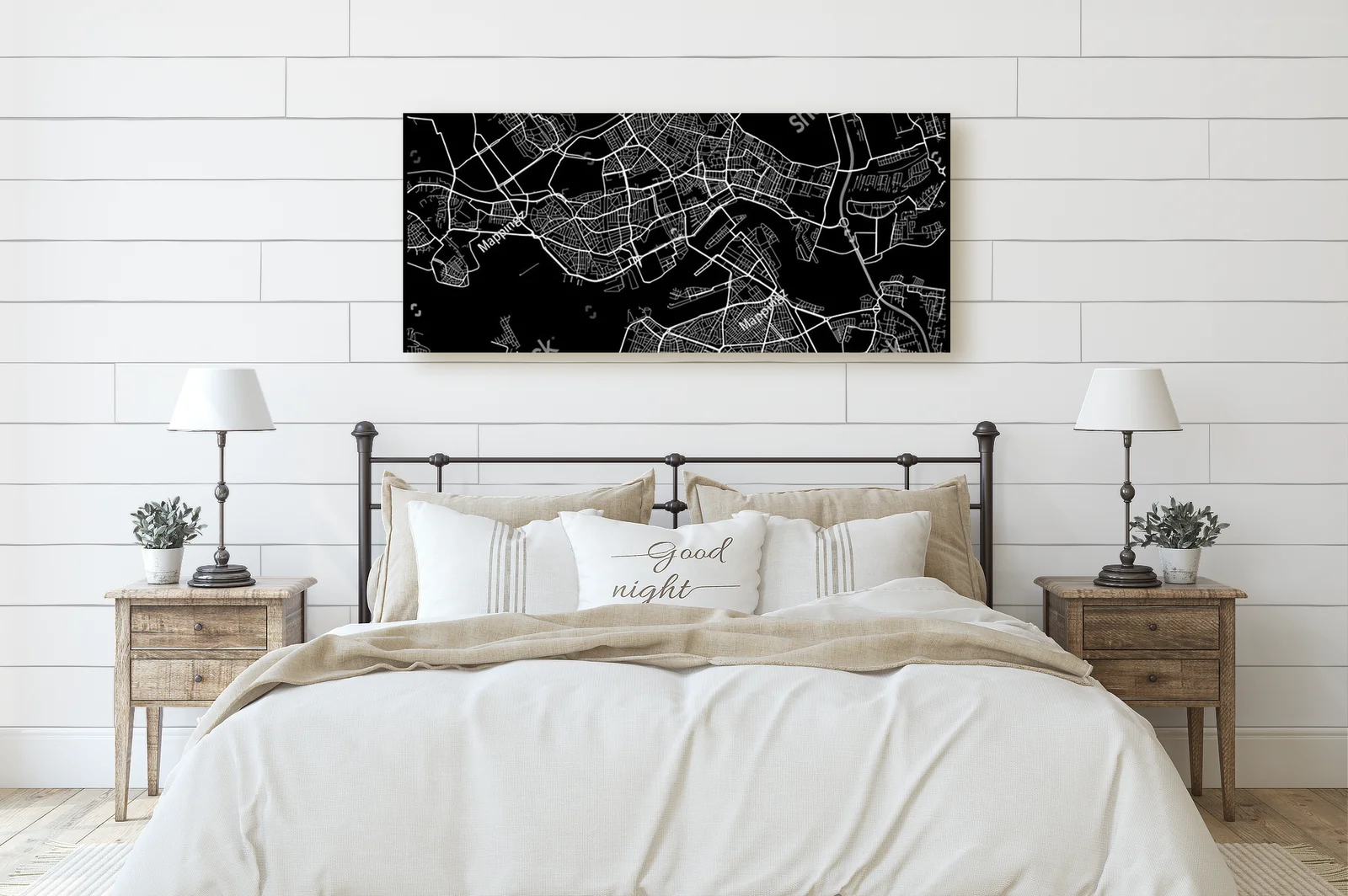 Monochromatyczna mapa Rotterdamu w eleganckich barwach
