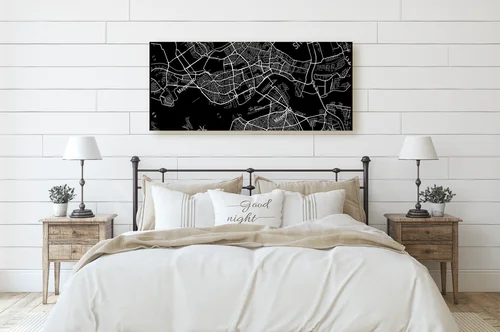 Monochromatyczna mapa Rotterdamu w eleganckich barwach