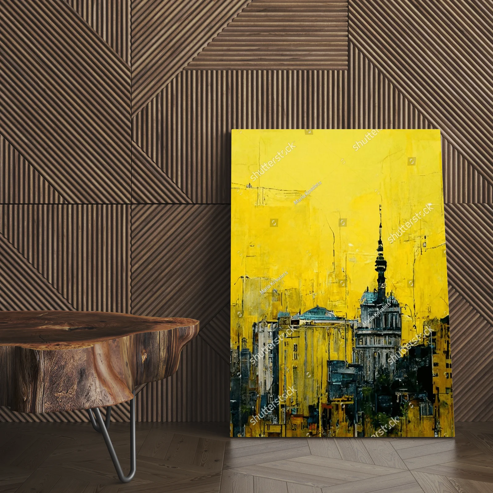 Abstrakcyjna panorama miasta w tonalnej harmonii