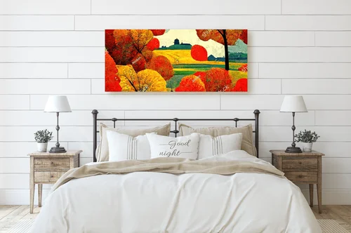 Jesienne czerwone liście w pop-artowym stylu