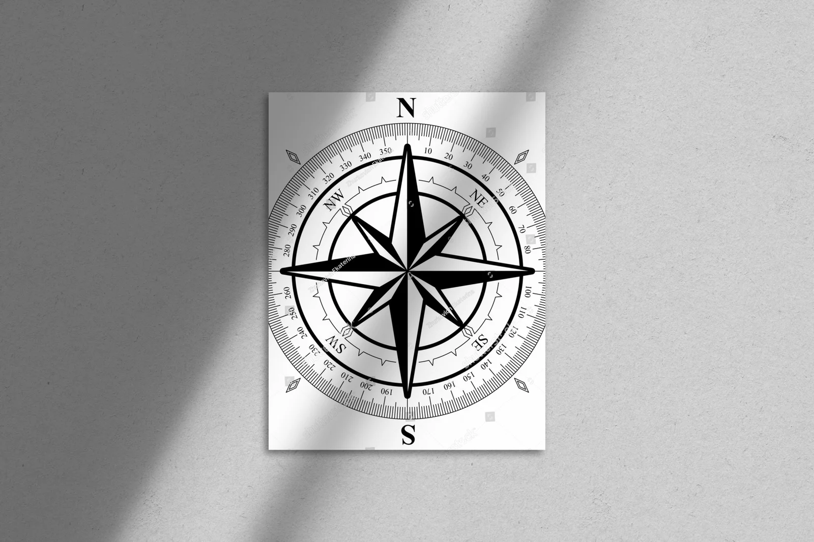 Romantyczny kompas w monochromatycznej palecie