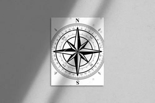 Romantyczny kompas w monochromatycznej palecie