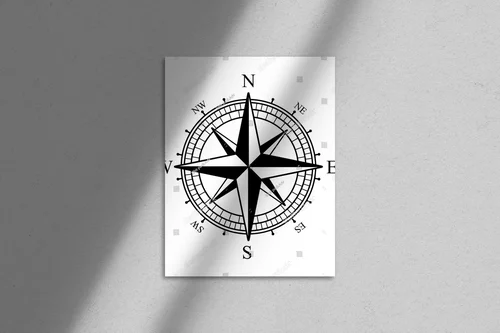 Nowoczesny symbol nawigacji w białej harmonii