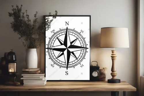 Nowoczesny symbol nawigacji w białej harmonii