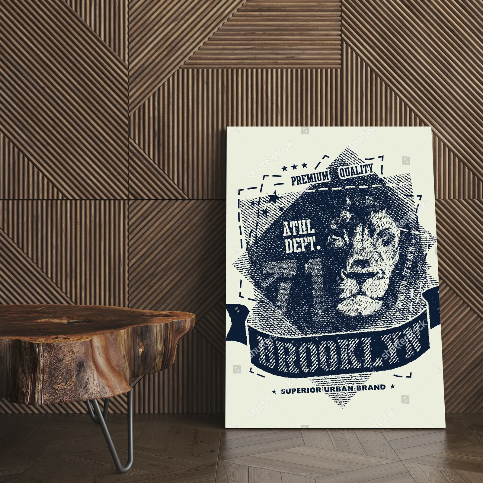 Vintage urban typografia z lwem w stylu ghetto