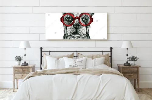 Stylowy portret psa w modnych okularach