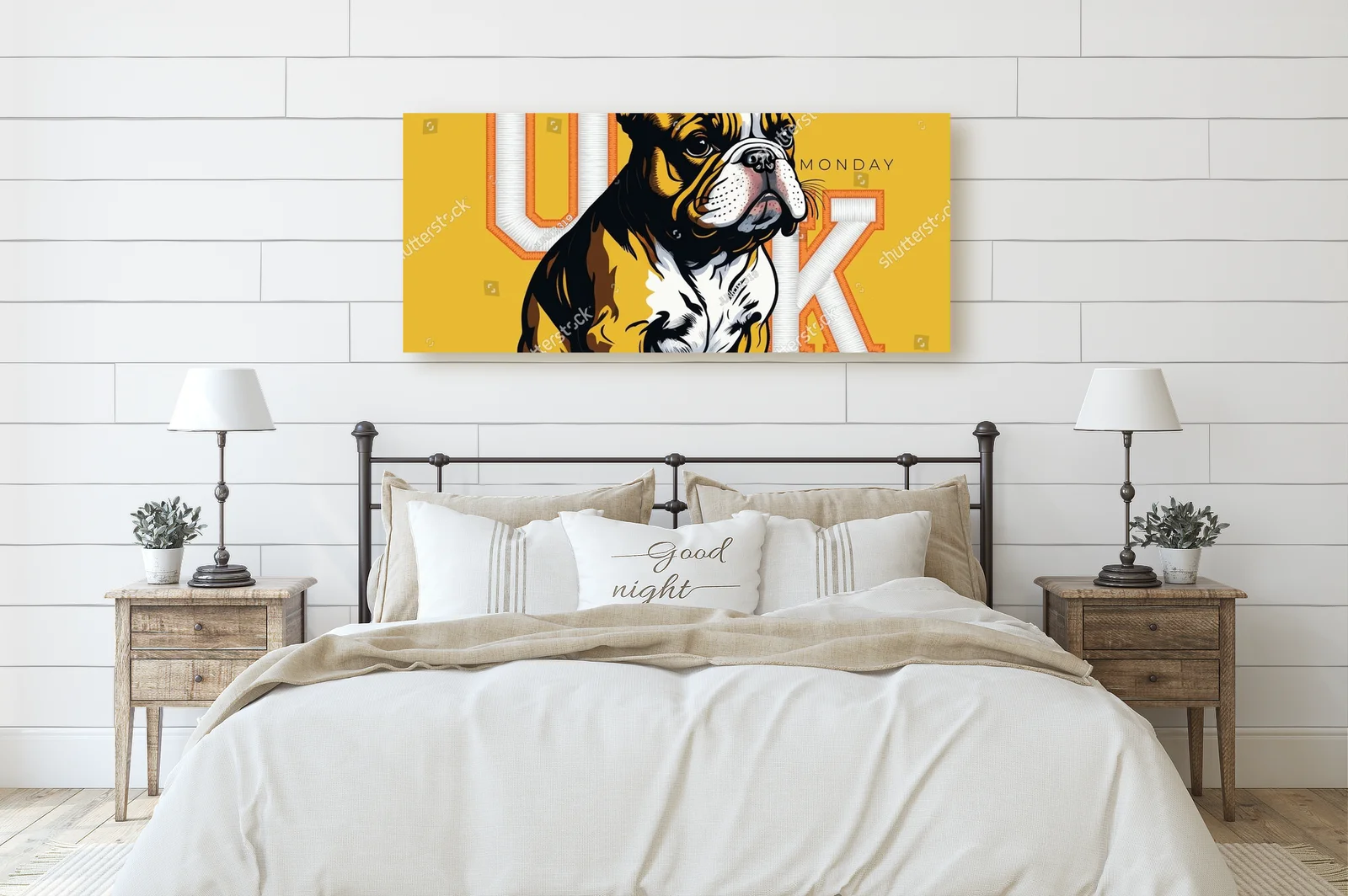 Urokliwy buldog w barwnym stylu
