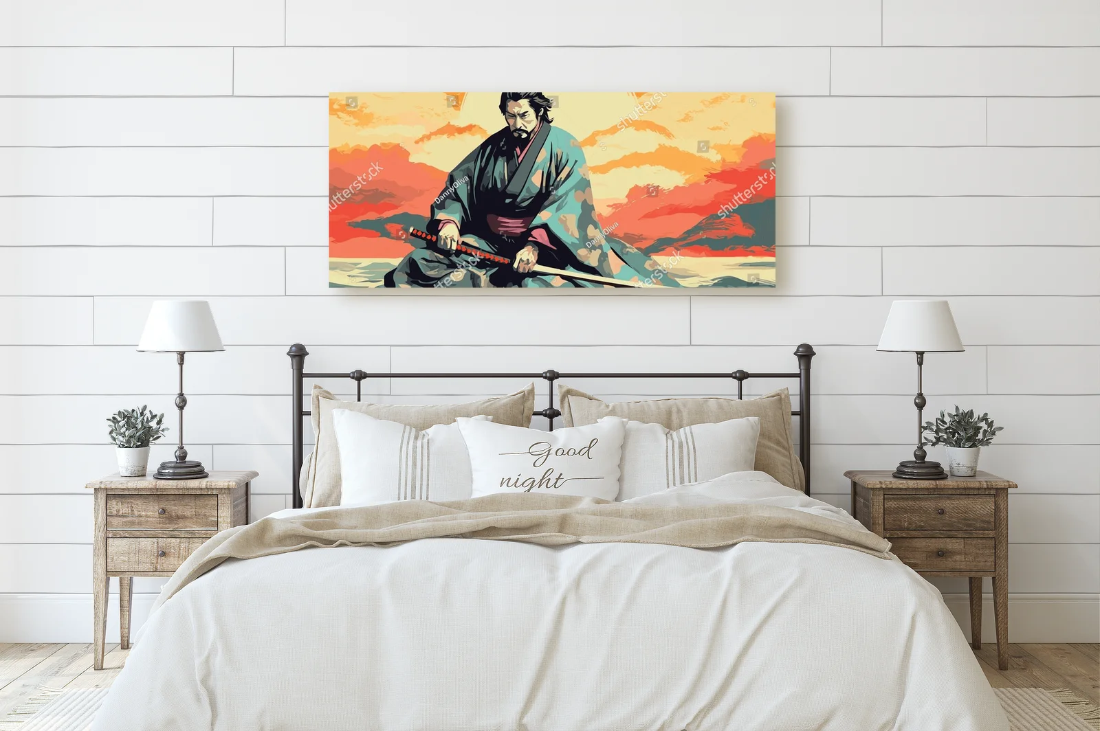 Mistrzostwo katany samuraja z elementami ukiyo-e