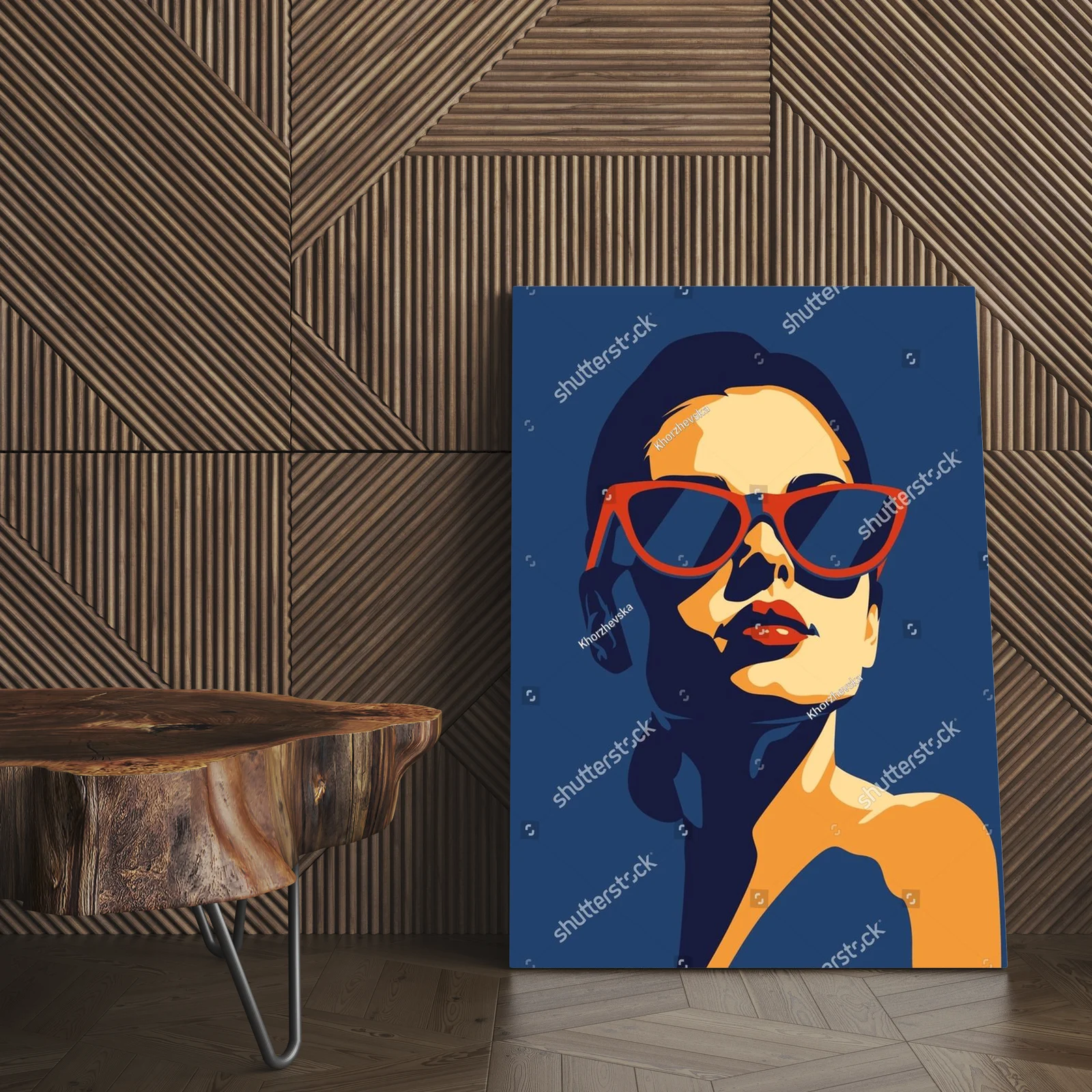 Stylowy portret nowoczesnej kobiety w abstrakcyjnych barwach