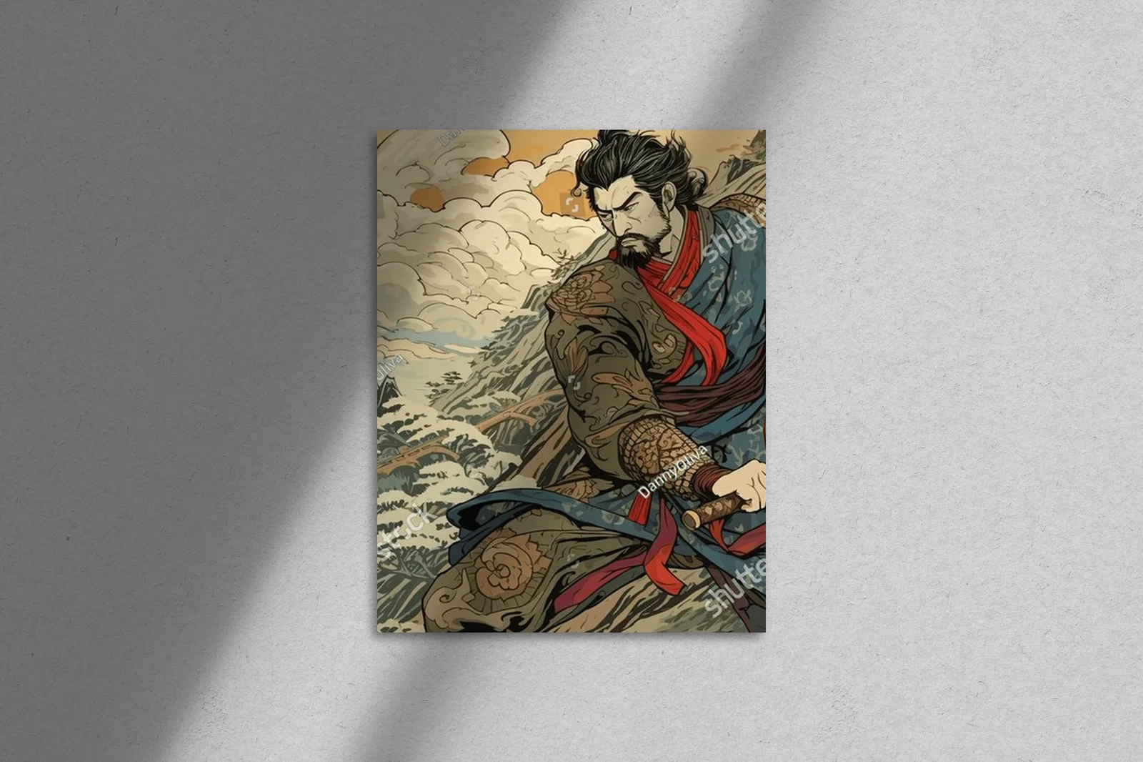 Mistrzowska katana w urokliwych odcieniach Ukiyo-e