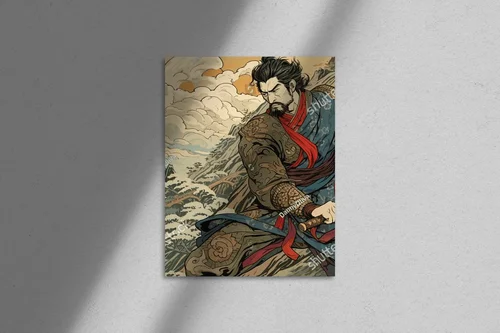 Mistrzowska katana w urokliwych odcieniach Ukiyo-e