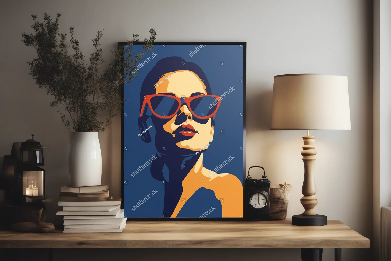 Stylowy portret nowoczesnej kobiety w abstrakcyjnych barwach