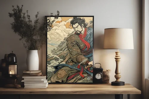 Mistrzowska katana w urokliwych odcieniach Ukiyo-e