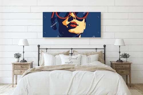 Stylowy portret nowoczesnej kobiety w abstrakcyjnych barwach