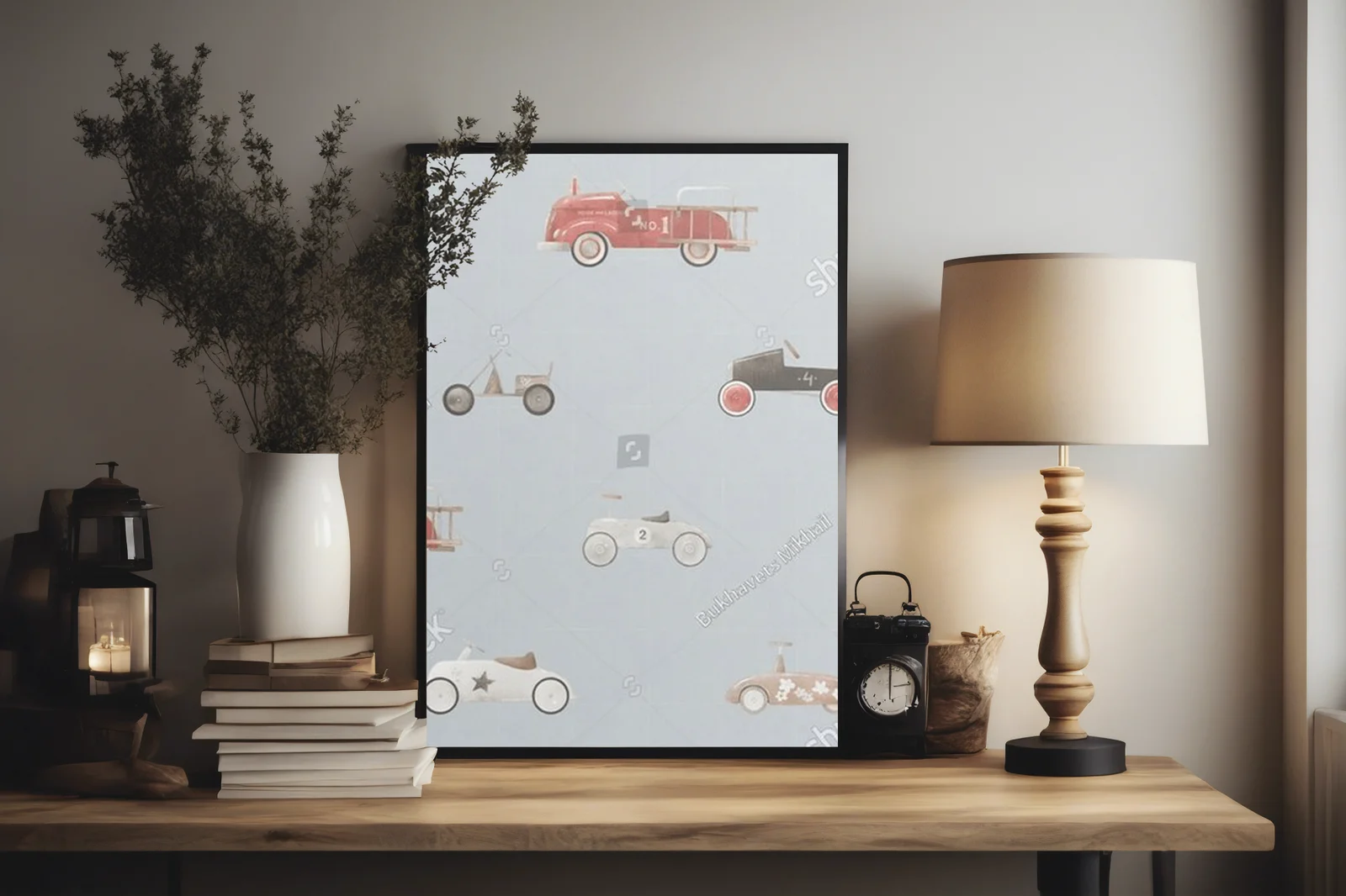 Urok vintage motywów samochodowych w pastelowych tonach
