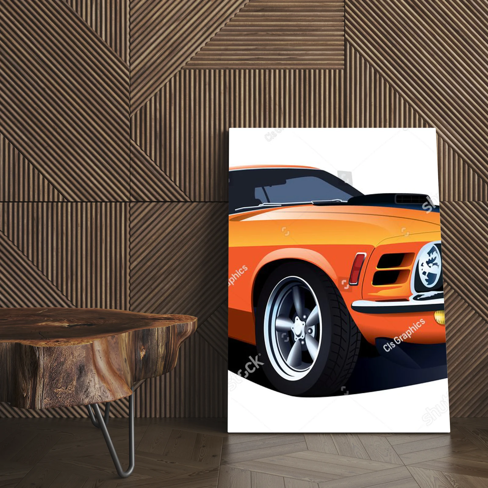 Stylowy muscle car z lat 70. w lśniącej bieli