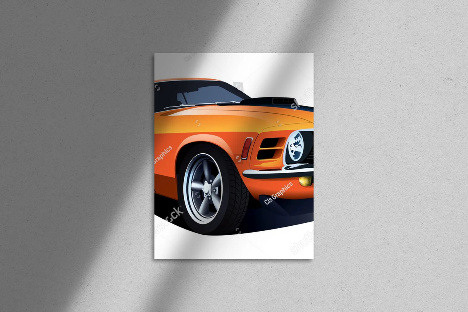 Stylowy muscle car z lat 70. w lśniącej bieli