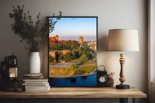 Krakowska panorama w kolorach zachodu słońca