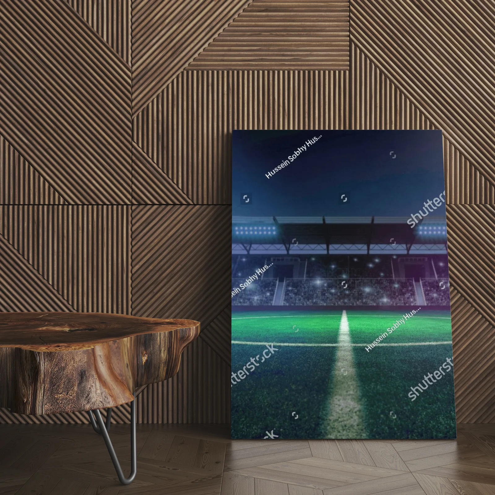Opustoszały stadion w głębokich barwach sportu