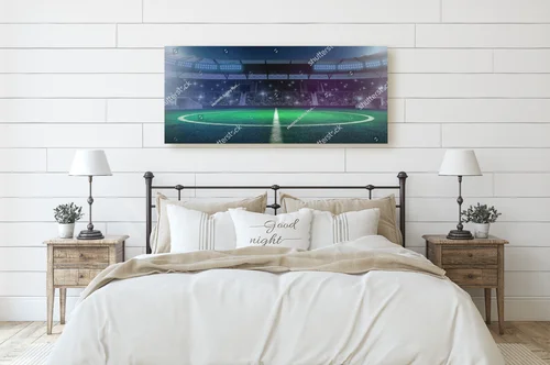 Opustoszały stadion w głębokich barwach sportu