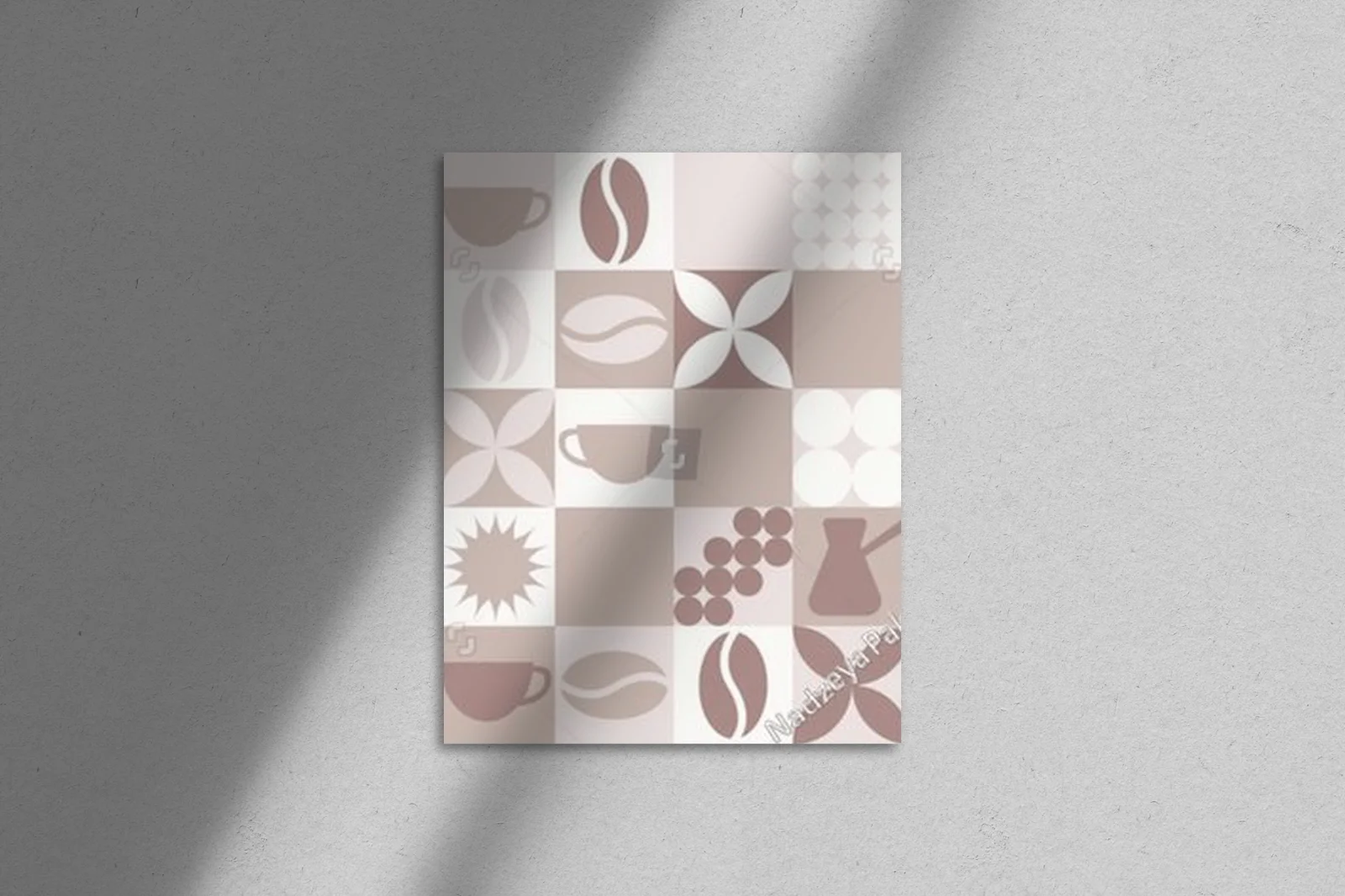 Harmonia kawowych nut w geometrycznych kształtach