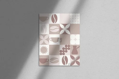 Harmonia kawowych nut w geometrycznych kształtach