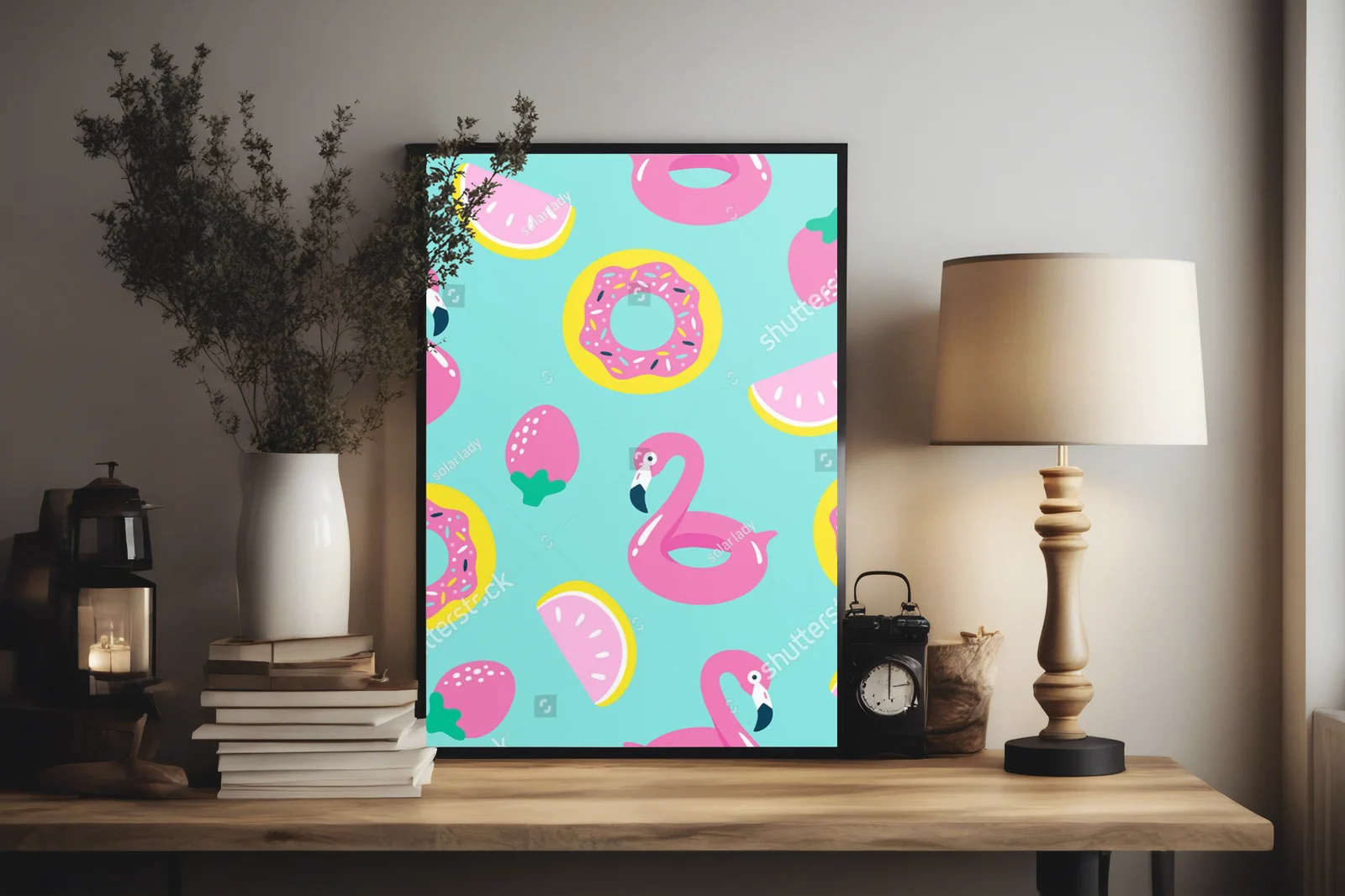 Letnie przygody z flamingami w pastelowych kolorach