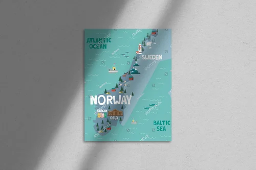 Niezwykła mapa Norwegii – krajobrazy i kultura