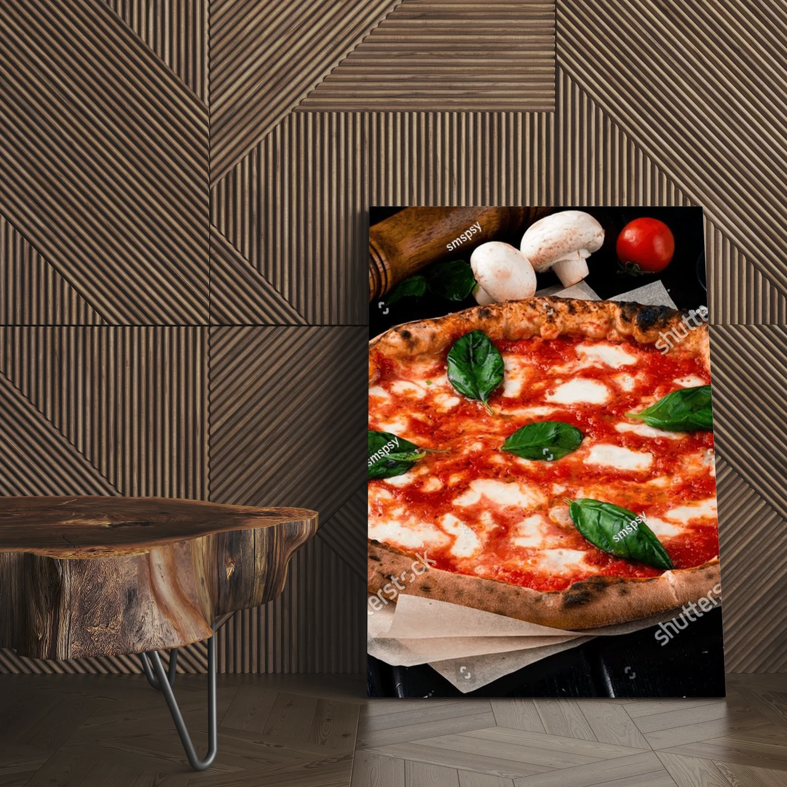 Aromatyczna kompozycja pizzy w ciemnych tonach